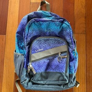 L.L. Bean Purple and Gray Super Deluxe Backpack